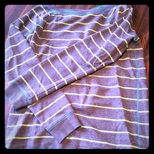 Grey and neon green striped sweater